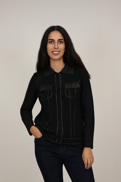 Vintage Intarsia Jacket wool-viscose| M47 Modas Benidorm