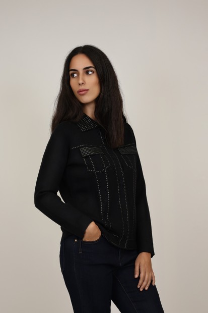 Vintage Intarsia Jacket wool-viscose| M47 Modas Benidorm