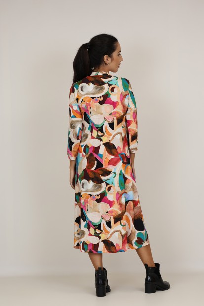 Midi Dress Flared Cut Seventies Print| M47 Modas Benidorm