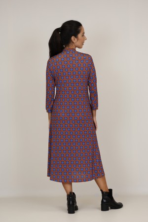 Midi Dress Flared Cut Seventies Print| M47 Modas Benidorm