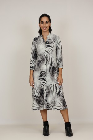 Midi Dress Flared Cut Seventies Print| M47 Modas Benidorm