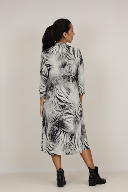 Midi Dress Flared Cut Seventies Print| M47 Modas Benidorm