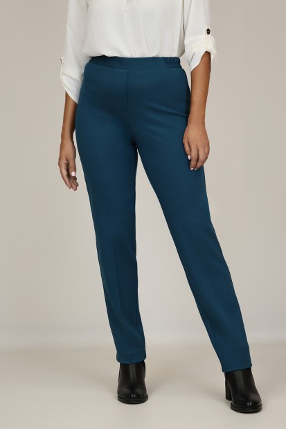 Skinny pants with knitted elastic waist