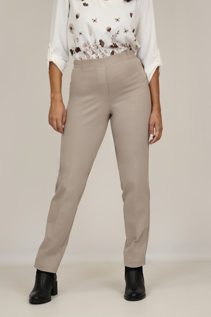 Skinny pants with knitted elastic waist