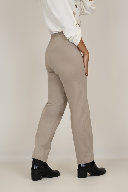Skinny pants with knitted elastic waist