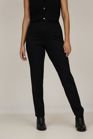 Skinny pants with knitted elastic waist