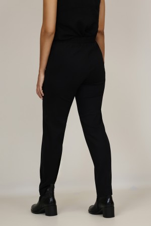 Skinny pants with knitted elastic waist