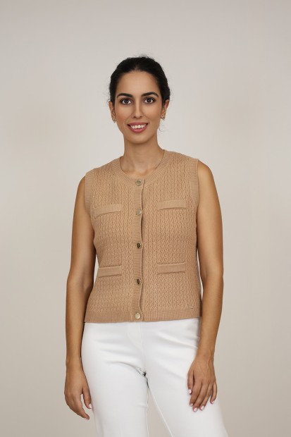Studs Viscose Knit Jacket| M47 Modas Benidorm
