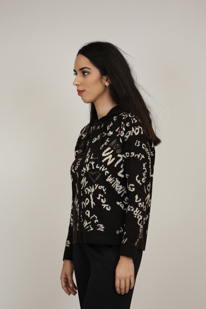 Vintage Intarsia Jacket wool-viscose| M47 Modas Benidorm