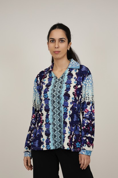 Camisa Estampada de Mujer| Camisa cremallera| M47 Modas Benidorm