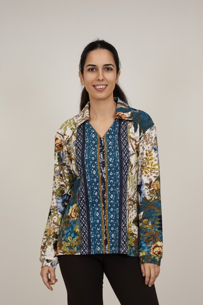 Camisa Estampada de Mujer| Camisa cremallera| M47 Modas Benidorm