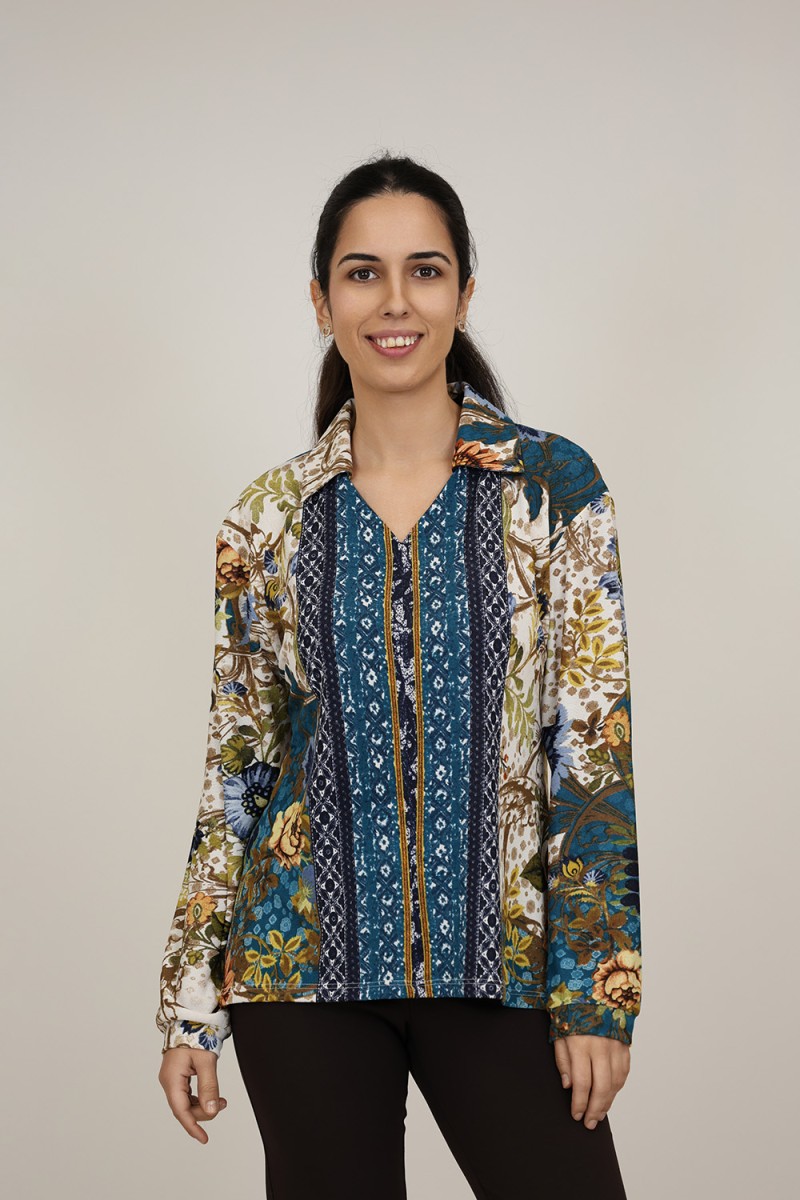 Camisa Estampada de Mujer| Camisa cremallera| M47 Modas Benidorm