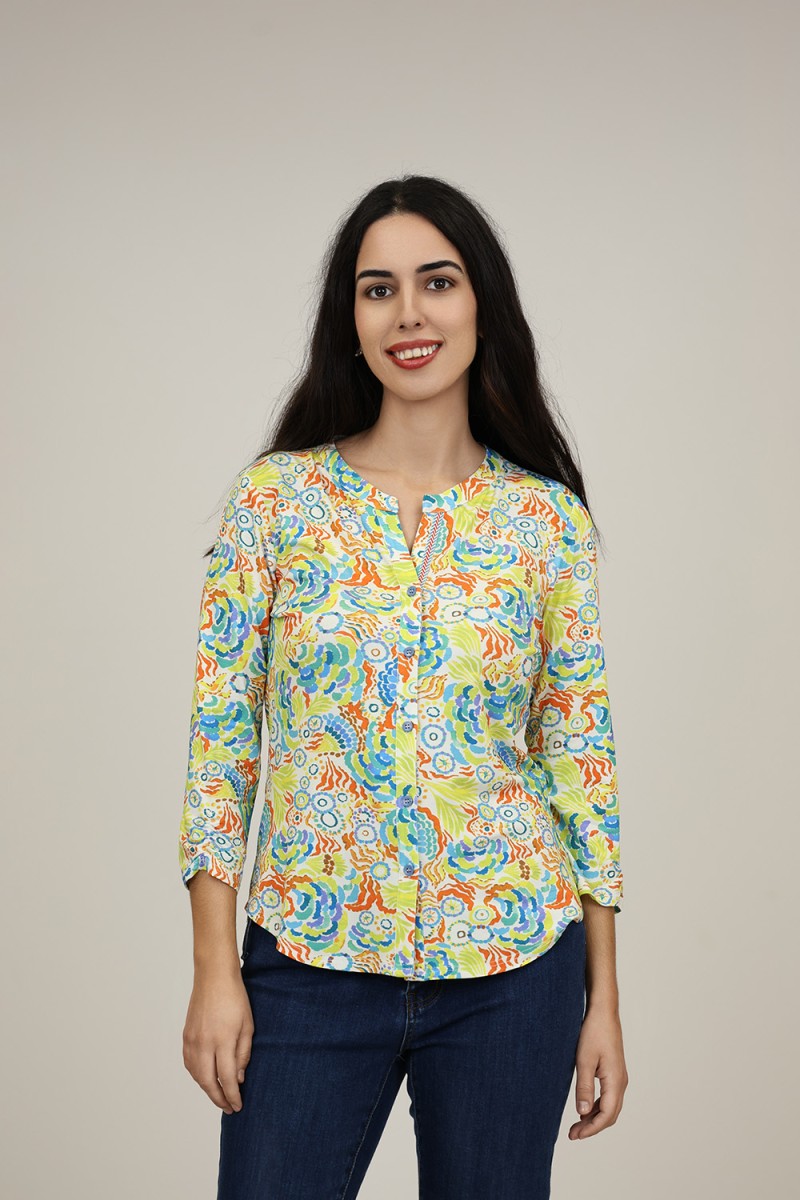 Camisa de Mujer| Camisa Viscosa Eco Estampada| M47 Modas Benidorm