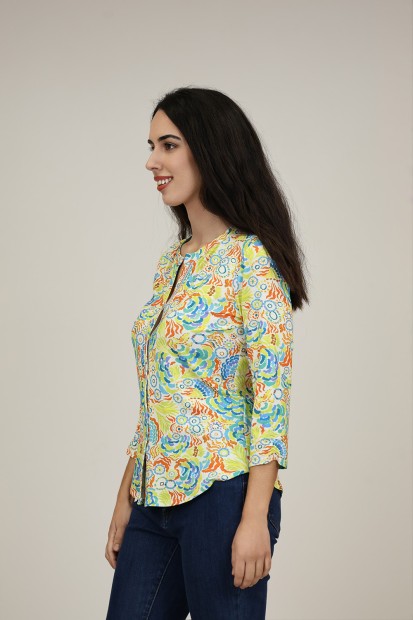 Camisa de Mujer| Camisa Viscosa Eco Estampada| M47 Modas Benidorm