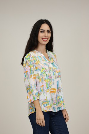 Camisa de Mujer| Camisa Viscosa Eco Estampada| M47 Modas Benidorm
