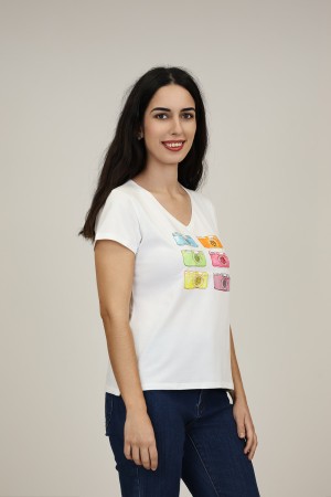 Camiseta Viscosa Eco| Camiseta Blanca| M47 Modas Benidorm