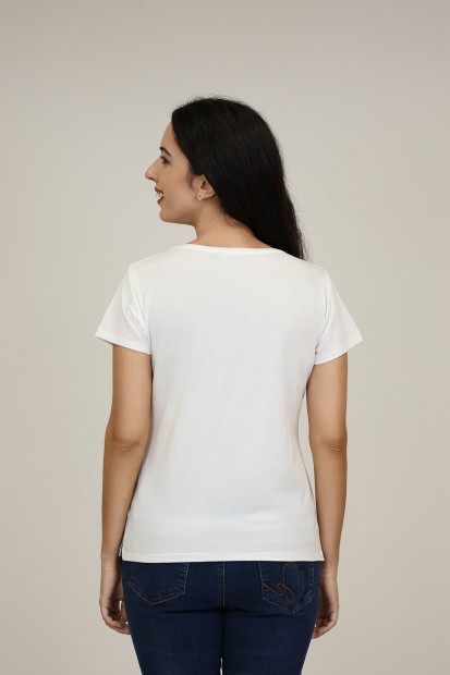 Cotton an organza T- shirt| M47 Modas Benidorm