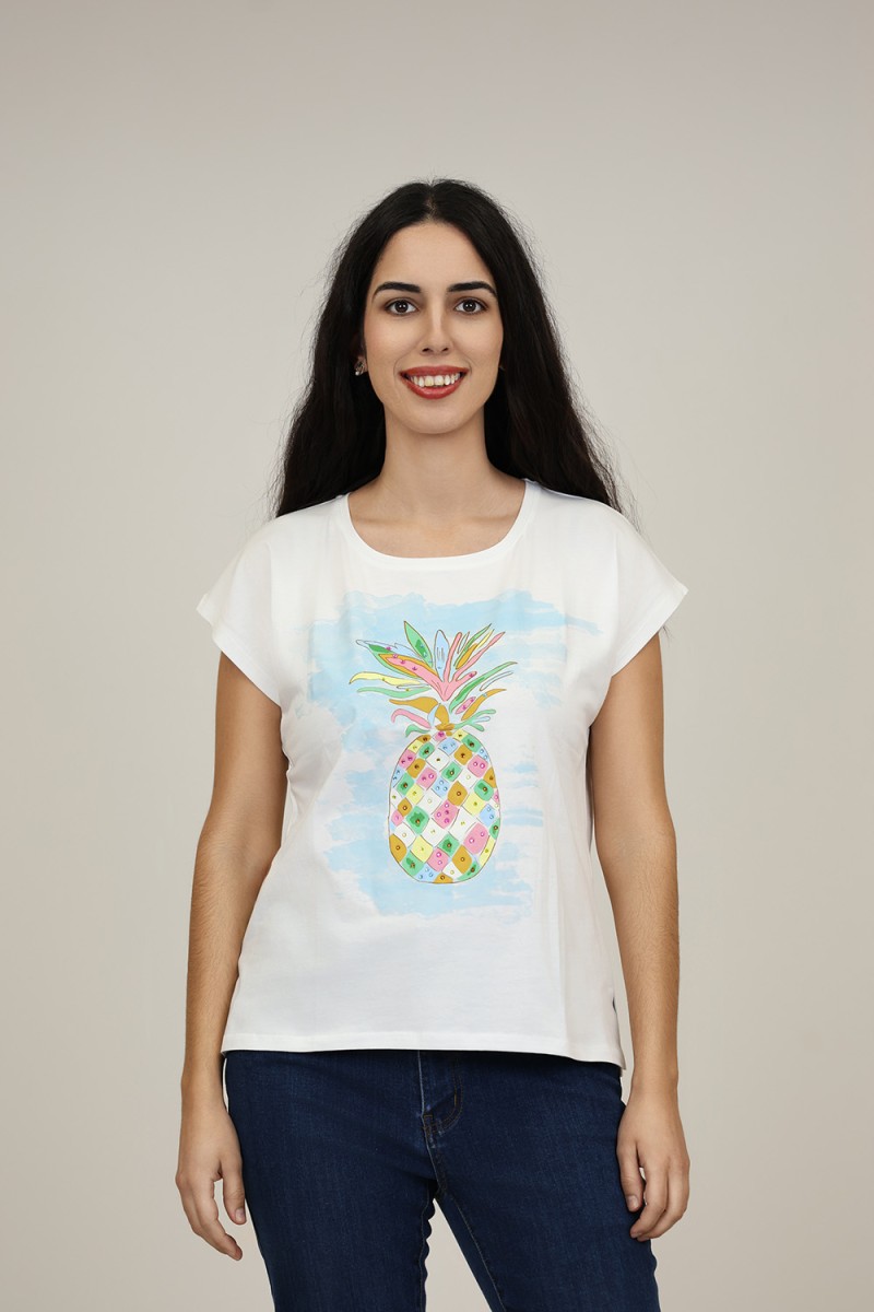 Cotton an organza T- shirt| M47 Modas Benidorm
