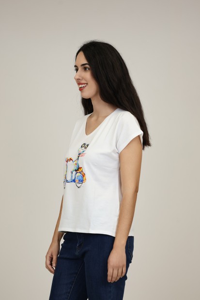 Camiseta Viscosa Eco| Camiseta Blanca| M47 Modas Benidorm