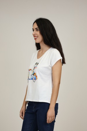 Camiseta Viscosa Eco| Camiseta Blanca| M47 Modas Benidorm