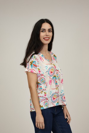 Flowing Printed Blouse| M47 Modas Benidorm