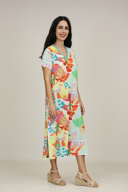 Vestido Midi Estampado| Vestido Boho|  M47 Modas Benidorm