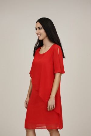 Vestido Midi  Invitada| Vestido Rojo| M47 Modas Benidorm