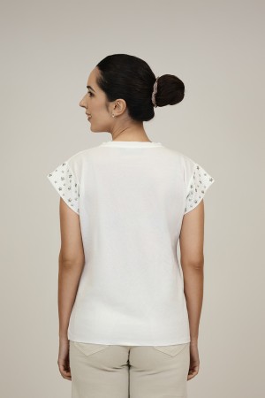 Cotton an organza T- shirt| M47 Modas Benidorm