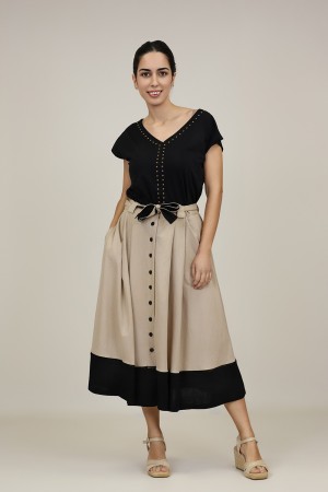 Cotton an organza T- shirt| M47 Modas Benidorm