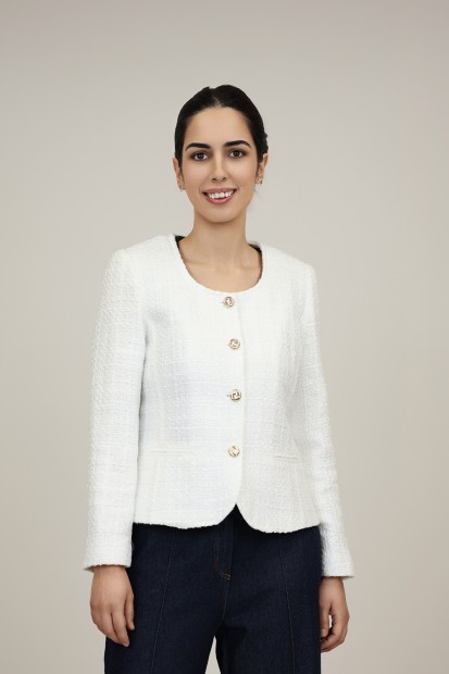 Straight-Cut Crepe Blazer| M47 Modas Benidorm