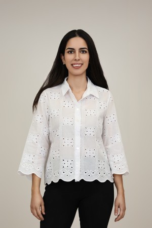 Camisa Blanca| Camisa Perforados| M47 Modas Benidorm