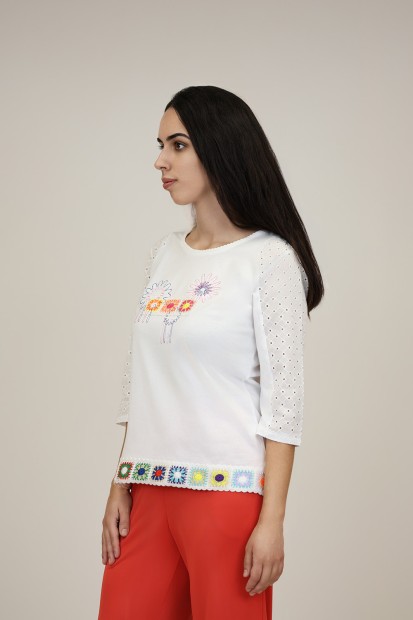 Camiseta Crochet | Camiseta Romantica | M47 Modas Benidorm