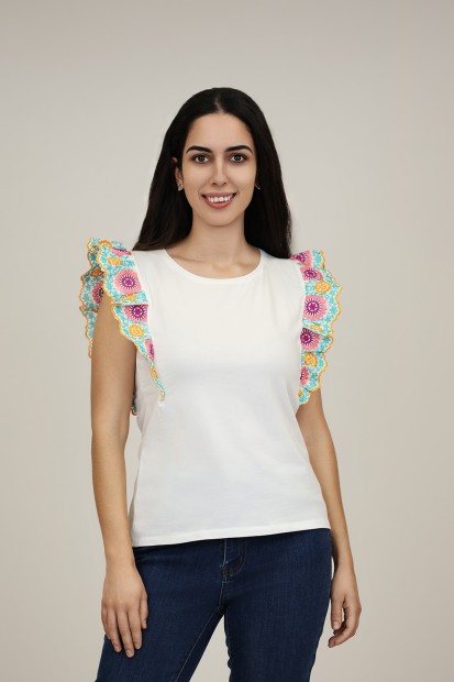 Cotton an organza T- shirt| M47 Modas Benidorm
