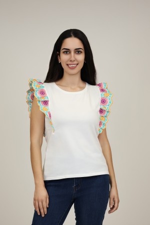 Cotton an organza T- shirt| M47 Modas Benidorm