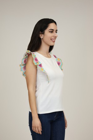 Cotton an organza T- shirt| M47 Modas Benidorm