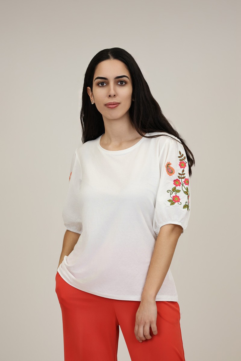 Cotton an organza T- shirt| M47 Modas Benidorm