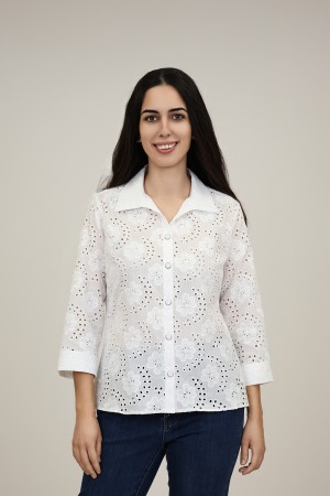 Camisa Blanca| Camisa Perforados| M47 Modas Benidorm