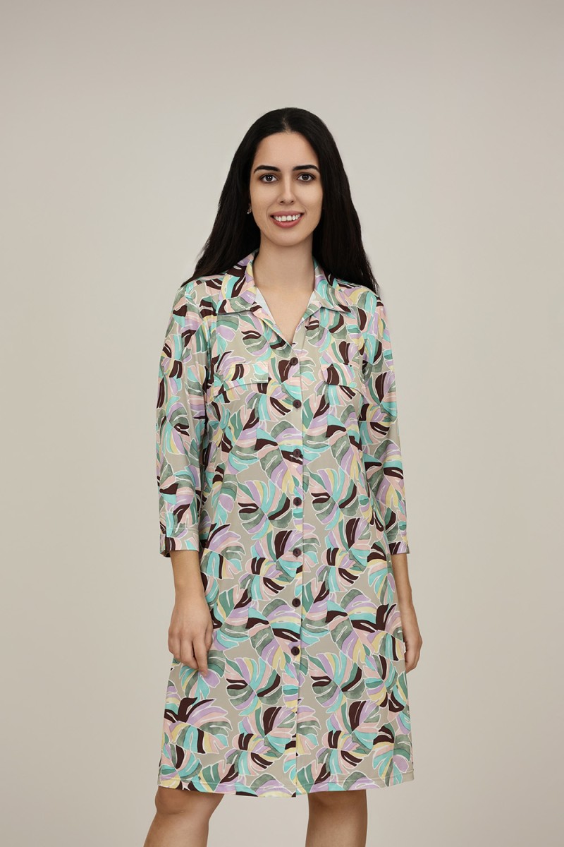 Knit Shirt Paisley Print Dress| M47 Modas Benidorm
