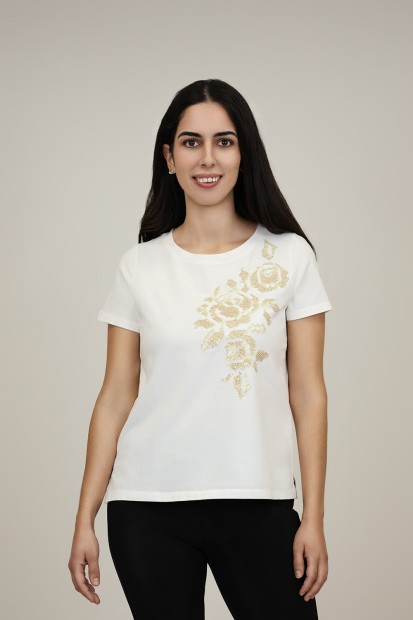 Camisetas de Mujer | Camiseta Lentejuelas M47 Modas Benidorm