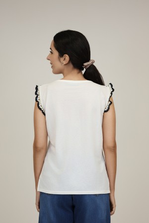 Cotton an organza T- shirt| M47 Modas Benidorm