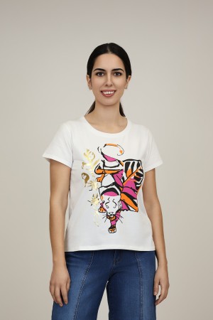 Cotton an organza T- shirt| M47 Modas Benidorm
