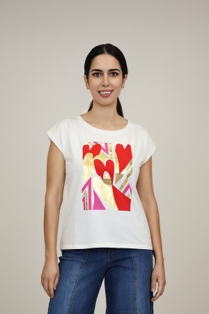 Cotton an organza T- shirt| M47 Modas Benidorm