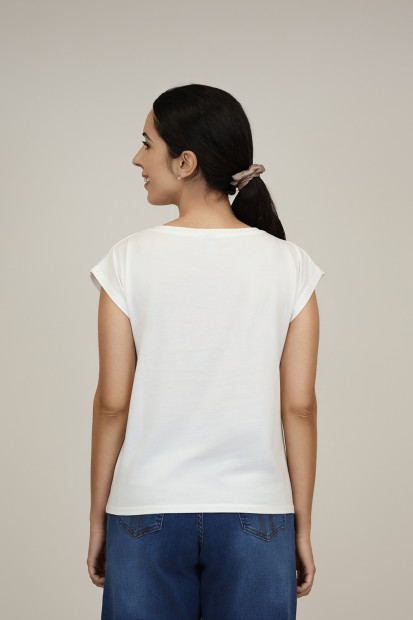 Cotton an organza T- shirt| M47 Modas Benidorm