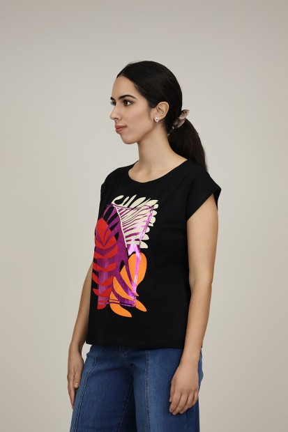 Cotton an organza T- shirt| M47 Modas Benidorm