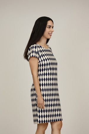 Midi Dress Flared Cut Seventies Print| M47 Modas Benidorm