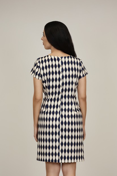 Midi Dress Flared Cut Seventies Print| M47 Modas Benidorm