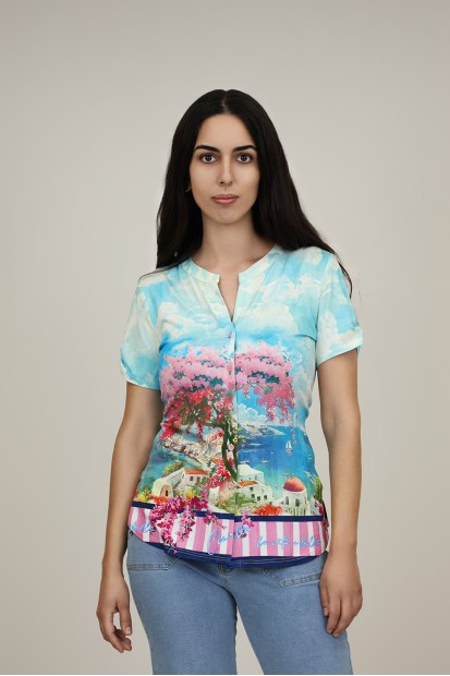 Camisa de Mujer| Camisa Viscosa Eco Estampada| M47 Modas Benidorm