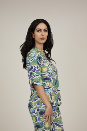 Camisa Estampada de Mujer | Camisa cremallera | M47 Modas Benidorm