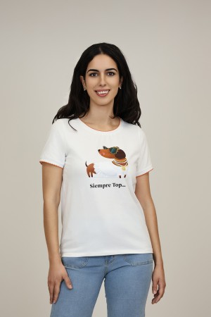 Camiseta Casual de Mujer| Camiseta Algodón ECO| M47 Modas Benidorm