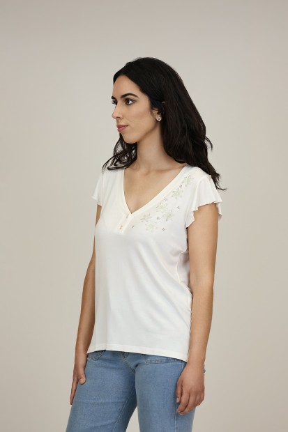 Camisetas de Mujer | Camiseta Lentejuelas M47 Modas Benidorm